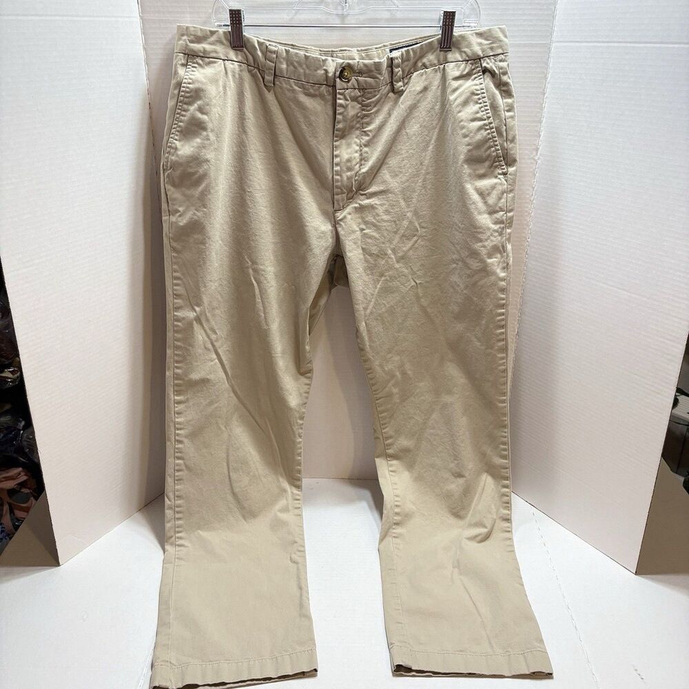 Vineyard Vines Breaker Pants Mens 38x32 Khaki Tan Stretch Chino Trousers 1P601
